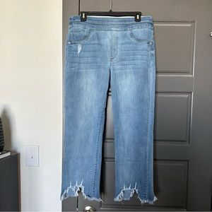 Mac and Me Jagged Hem Glider Jeans